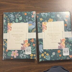 2 NWT Rifle Paper Co. x Pottery Barn Teen Bramble Fields Evergreen Shams